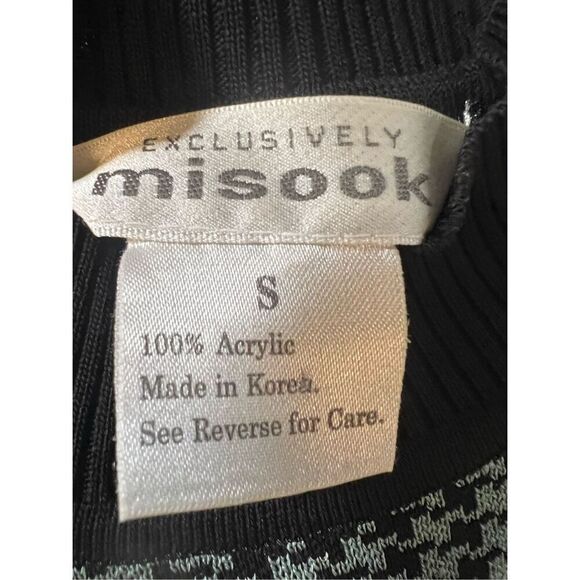 Exclusively Misook Dusty Blue & Black Herringbone Sleeveless Shell S - Picture 6 of 7